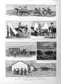Original Old Antique Print 1885 Warren Bechuanaland King Mankoranne Boers War