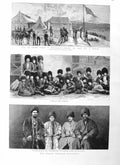 Original Old Antique Print 1885 Warren Bechuanaland Union Jack Afghan Kh 19th