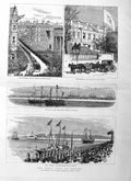 Old Antique Print 1885 Osborne Ship Ireland Royal Visit Trinity College 19th