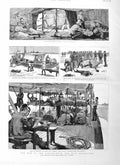 Original Old Antique Print 1885 War Soudan Nile Sick Siers Yarrow Lotus Nuggar