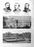 Old Antique Print 1885 Lady Dufferin Calcutta Villa Mottet Lumsden Cairns 19th
