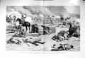 Original Old Antique Print 1885 War Soudan Attack Bakers Zeriba Wounded Sepoys