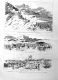 Original Old Antique Print 1885 War Soudan Graham Suakim Berkshire Army Hasheen