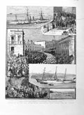 Old Antique Print 1885 Australia Lord Augustus Loftus Ships Iberia Army 19th
