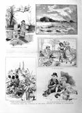 Original Old Antique Print 1885 Royal Institute Painters Water-Colours Inkerman