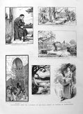 Original Old Antique Print 1885 Royal Society Painters Water-Colours Coutryside