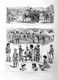 Old Antique Print 1885 Jamshedi Scouts Afhgan War Ameer Camp Rawul Pindi 19th