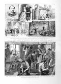 Old Antique Print 1885 Punchestown Horse Races Green Drury Theatre Manon 19th