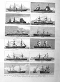 Original Old Antique Print 1885 P & O Cunard Orient Ganges Mexican Nepual Ships