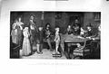 Old Antique Print 1885 Walker Art Gallery Little Boy Men Table Meeting 19th