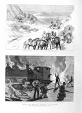 Original Old Antique Print 1885 Graham Suakim War Train Freeman Amaras Arabs