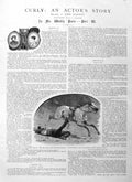Original Old Antique Print 1885 Illustration Story Curly Man Falle Victorian