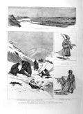 Old Antique Print 1885 Afghan Frontier Tirpul Snow Chashma-Sabaz Ak Tapa 19th