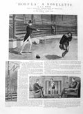 Original Old Antique Print 1885 Circus Man Story Houp-La Novelette Victorian