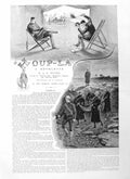 Original Old Antique Print 1885 War Siers Camp Dead Body Trench Fine Art 19th