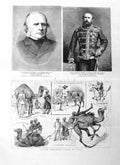 Old Antique Print 1885 Earl Albemarle Waterloo Prince Prussia Camel India 19th