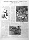 Old Antique Print 1885 Part Two Journey Mount Kilimanjaro Africa Mandara 19th