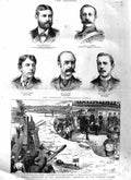 Old Antique Print 1885 Ship Exmouth Princess Louise Cambridge Finn Love 19th