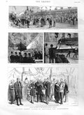 Original Old Antique Print 1885 Prince Albert Victor Sheffield Cleethorpe 19th