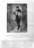 Original Old Antique Print 1885 Illustration Story Man Carrying Little Girl