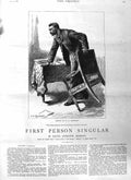 Original Old Antique Print 1885 Illustration Story Reinhart Man Chair Victorian