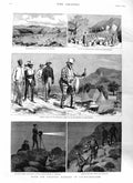Original Old Antique Print 1885 Charles Warren Bechuanaland Molopolole 19th