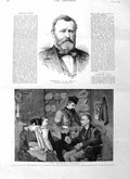 Original Old Antique Print 1885 General Grant Scottish Sier Leaving Home Art