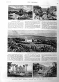 Original Old Antique Print *3095 1885 Drumlanrig Castle Nithsdale Scotland Bu