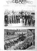 Original Old Antique Print 1885 Funeral General Grant New York John'S Ambulance