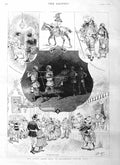 Old Antique Print 1885 Fancy Dress Ball Dharmsala Punab India Camel Horse 19th