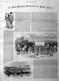 Original Old Antique Print 1885 Buck Hunting South Africa Tiffin Bush Huntsman