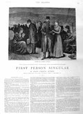 Original Old Antique Print 1885 Illustration Story O'Rourke Men Ladies Romance
