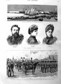 Original Old Antique Print 1885 Constantinople Duke Connaught Hyde Dash Malcolm