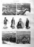 Original Old Antique Print 1885 Roumelia Philippopolis Bulgaria Costumes 19th