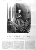 Original Old Antique Print 1885 Illustration Story Men Meeting Chair Fine Art