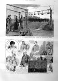 Original Old Antique Print 1885 Banquet Primrose League Lord Hampden Lewes 19th