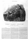 Original Old Antique Print 1885 Illustration Story Man Woman Chair Fine Art