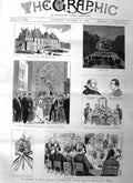 Original Old Antique Print 1885 Marriage Prince Waldemar Denmark Marie Orleans