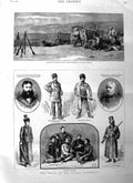 Original Old Antique Print 1885 Balkan Bulgaria Siers Sappers Tools Waggons War
