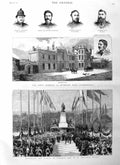 Original Old Antique Print 1885 Statue General Don Jersey Netherby Cumberl 19th