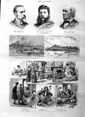 Old Antique Print 1885 Indian Village Albert Battersea Burma Upington Men 19th