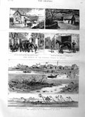Old Antique Print 1885 Storm India Hansooa Cyclone Ireland Loyalist Horse 19th