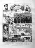 Old Antique Print 1885 War Servia Bulgaria Philippopolis Roumelia Prince 19th