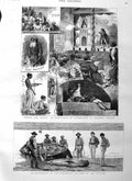 Old Antique Print 1885 Shark Fishing Caribbean Romeo Juliet Shinghalese 19th