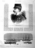 Original Old Antique Print 1885 Alfonso King Spain King Theebaw Burma Irrawaddy