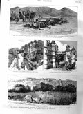 Old Antique Print 1885 Gwalior Fortress King Pal Palacewar Servia Tirnova 19th
