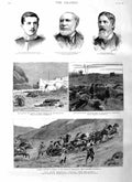 Original Old Antique Print 1885 War Servia Bulgaria War Dury Gosset Palgr 19th
