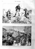 Original Old Antique Print 1885 War Servia Bulgaria Siers Tsaribrod Victorian