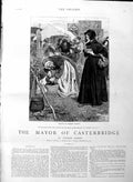 Original Old Antique Print 1886 Illustration Story Mayor Casterbridge Hag 19th