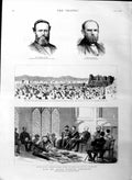 Original Old Antique Print 1886 Afghan Boundary Commission Heart Tangye Bishop